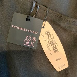 NWT 100% Silk Black Slip Dress Victoria’s Secret M